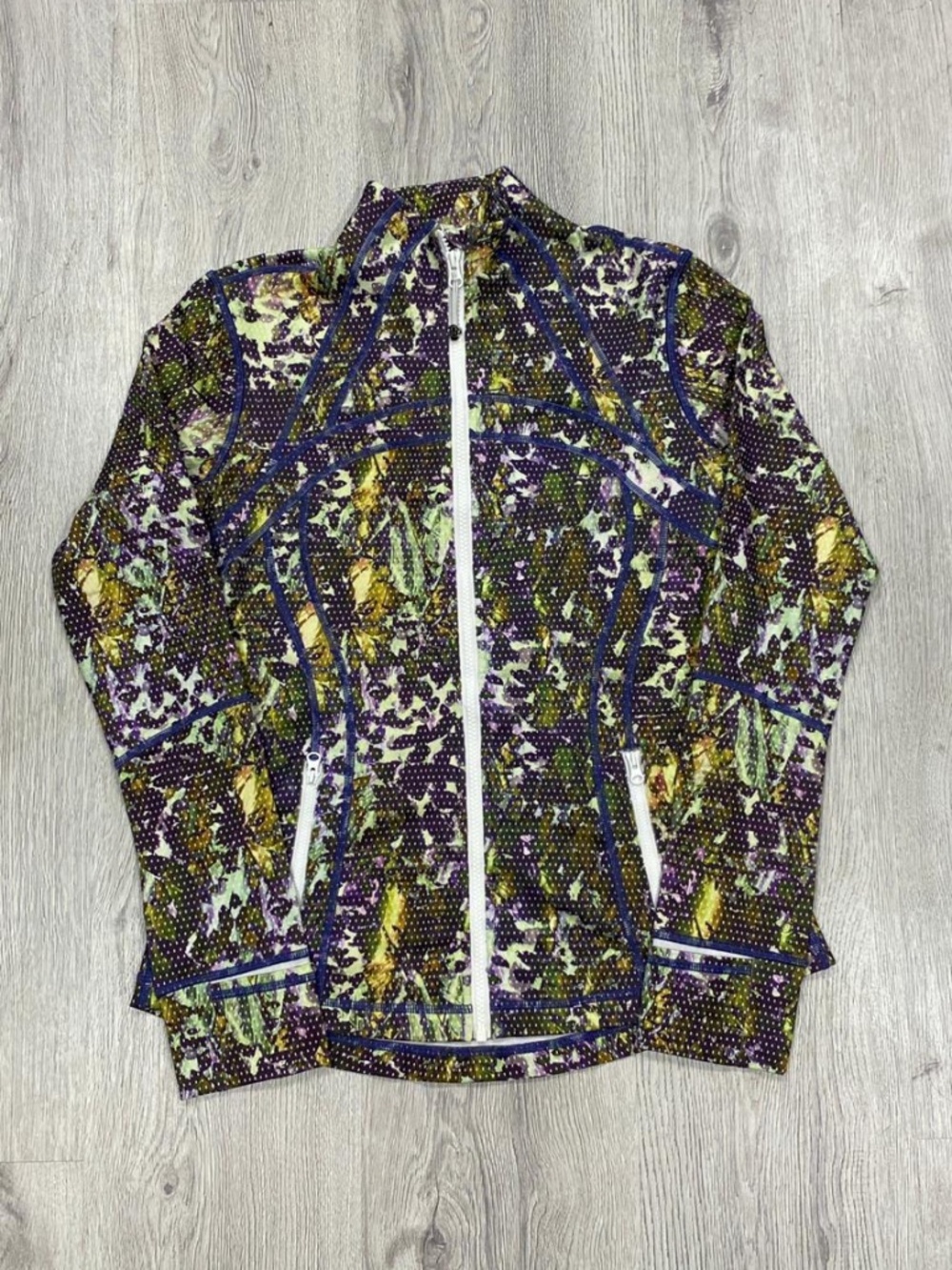 Lululemon Define Jacket Size 10 Abstract Floral Mesh Grid Full Zip Up